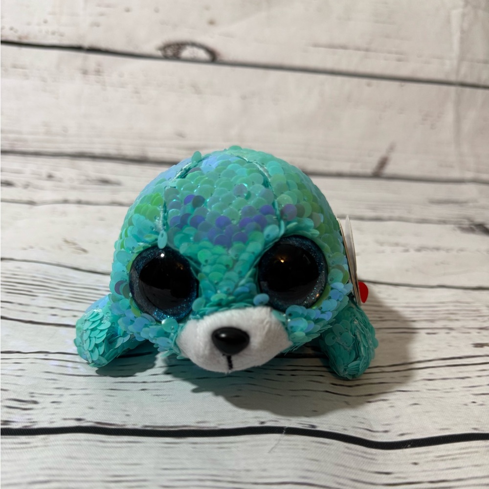 Ty FLIPPABLES Sequins Beanie Boos WAVES the Seal 6" NEW MWMTs Plush Stuffed Toy